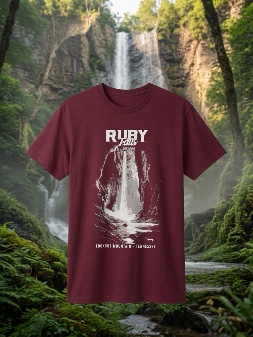 Stunning Ruby Falls Souvenir Graphic Tee – New Without Tags (NWOT)